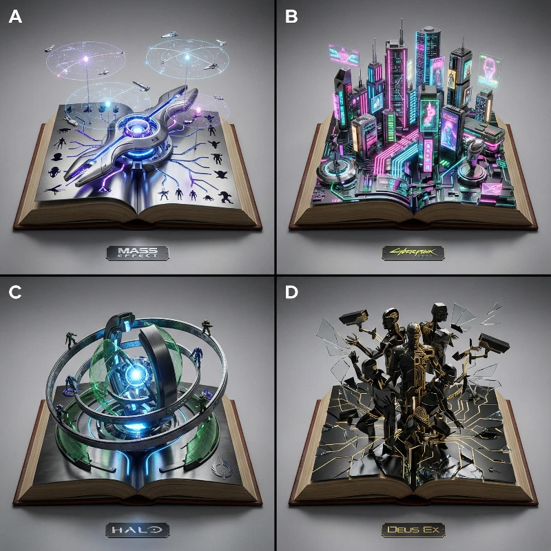 Sci-Fi Game Kinetic Panels