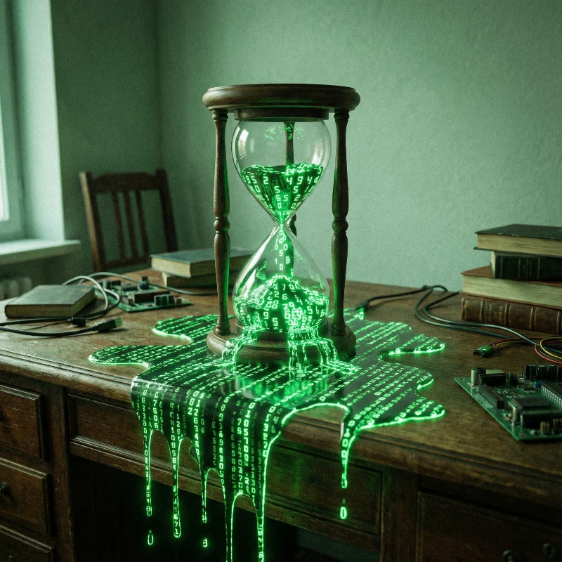 Nano Banana model generation of Digital Hourglass Glow