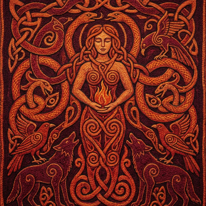Nano Banana model generation of Brigid Celtic Knot Tapestry