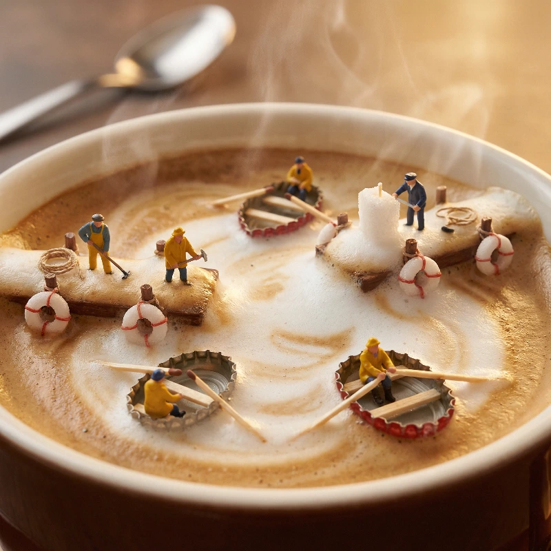 Cappuccino Shipyard Fantasy, created using a Nano Banana Prompt