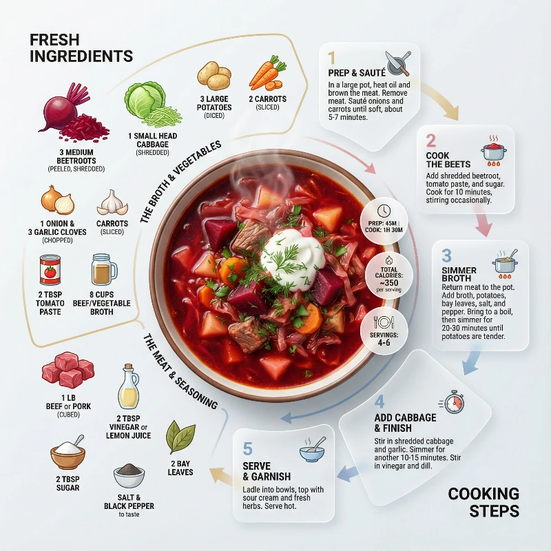 Modern Borscht Recipe Infographic