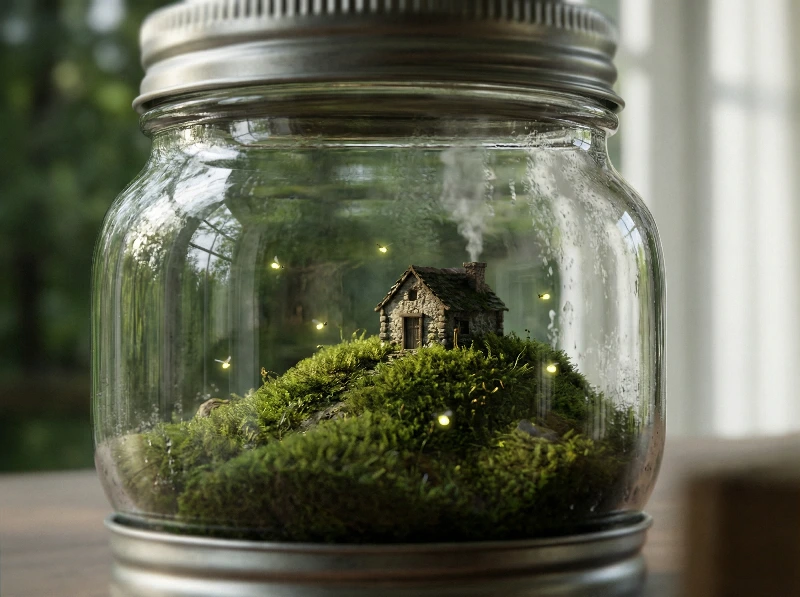 Tiny Glass Jar Ecosystem