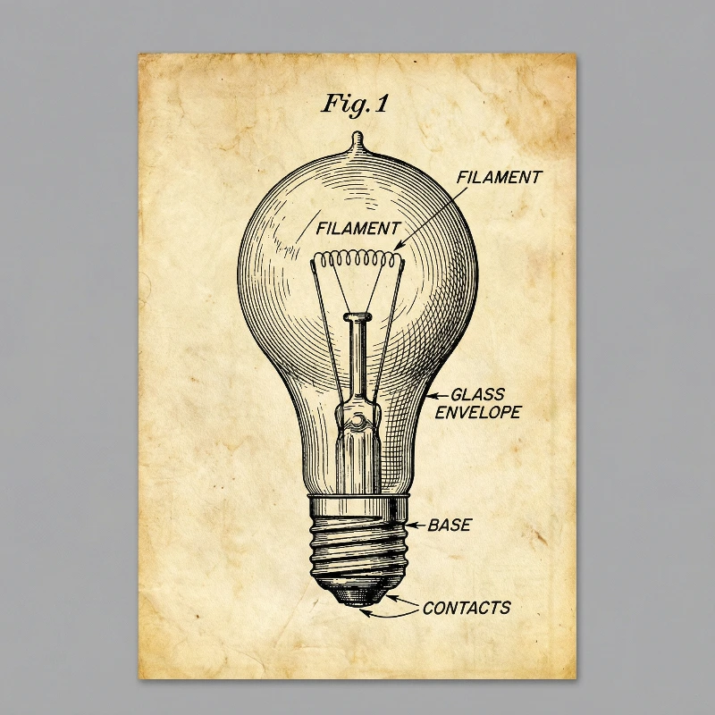 Parchment Lightbulb Sketch