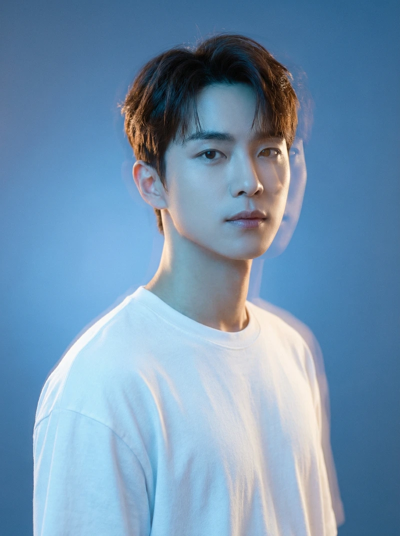 Nano Banana model generation of Cinematic High-Fashion Half-Portrait