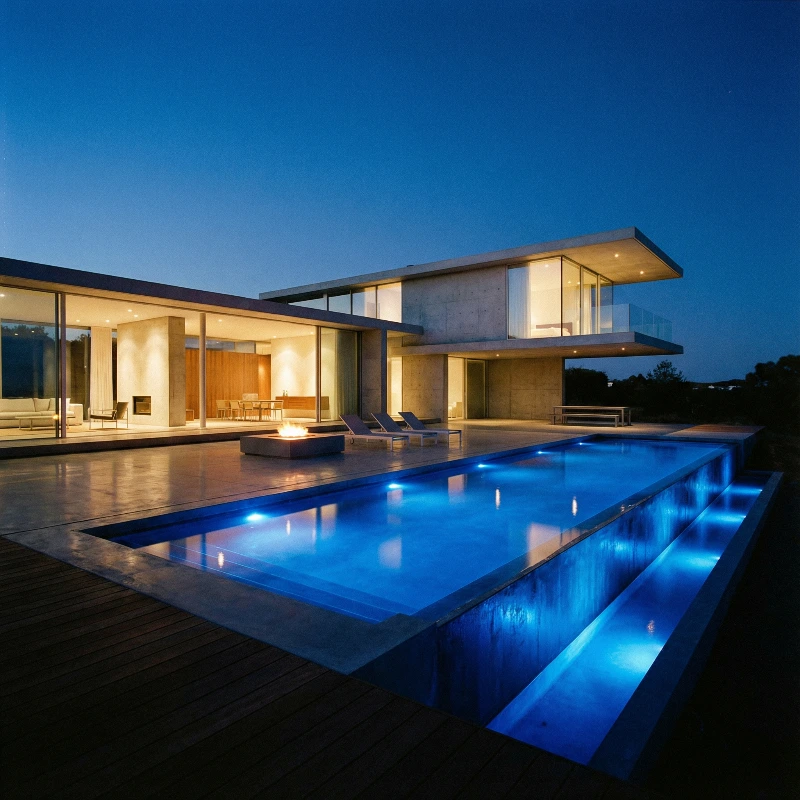 Minimal Night Pool Glow