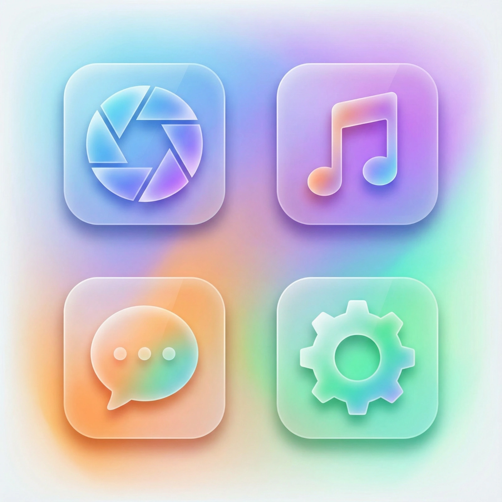 Glassmorphic App Icons
