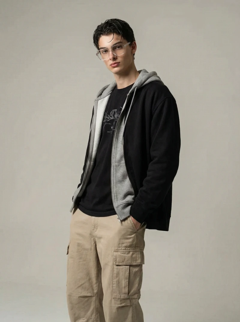 Gen-Z Streetwear Studio Shoot, created using a Nano Banana Prompt