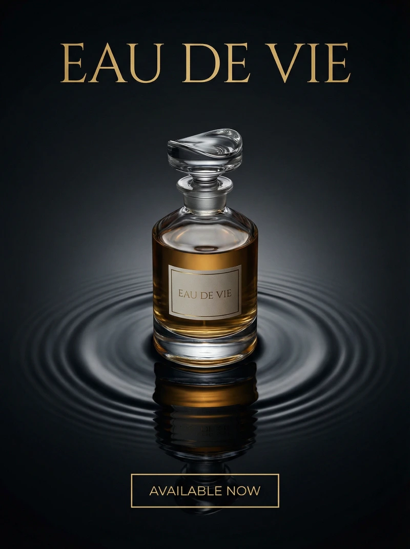 Eau de Vie Minimalist Poster, created using a Nano Banana Prompt