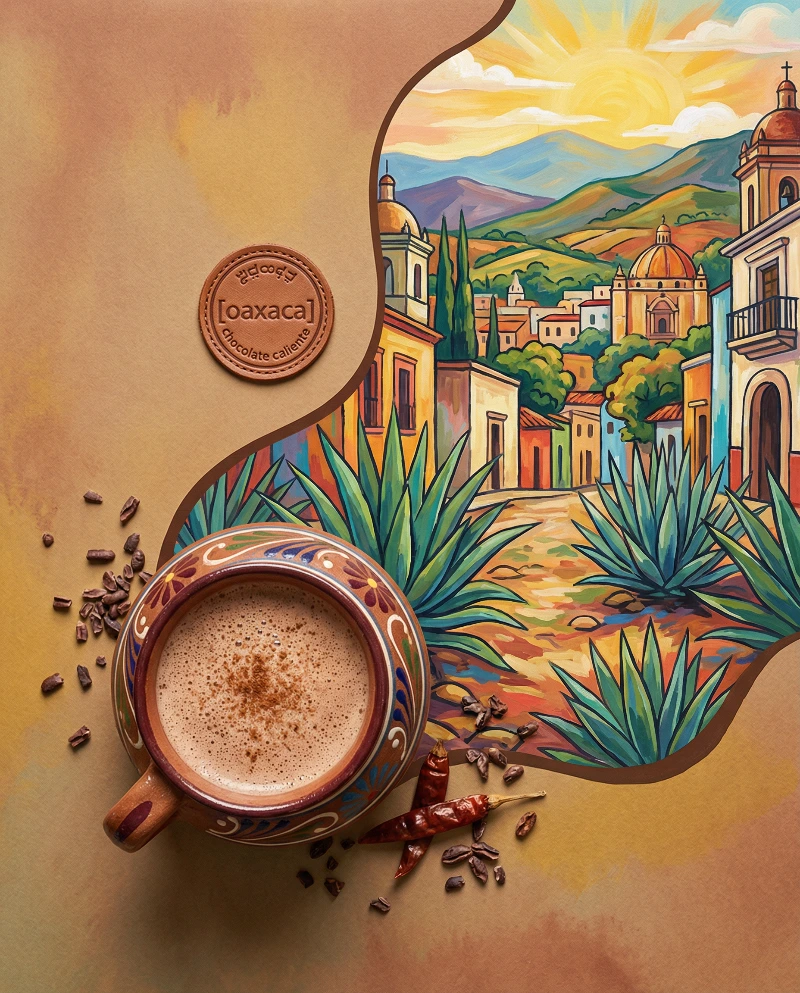 Nano Banana model generation of Oaxaca Folk Art Hot Choc