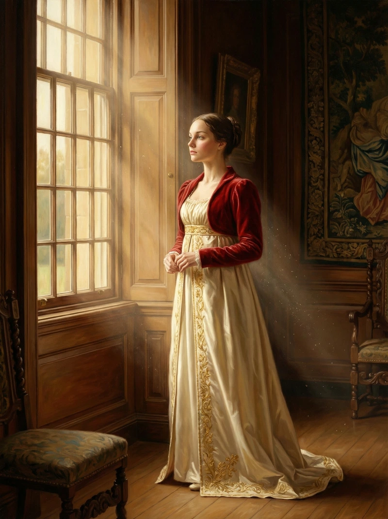 Regency Noblewoman Golden Glow, created using a Nano Banana Prompt