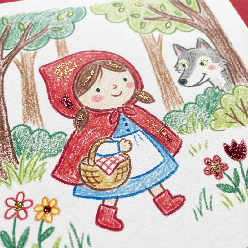 Nano Banana model generation of Cute Red Riding Glitter