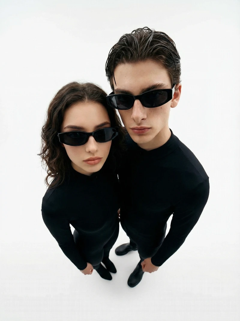 Minimalist High-Angle Fashion Selfie, created using a Nano Banana Prompt