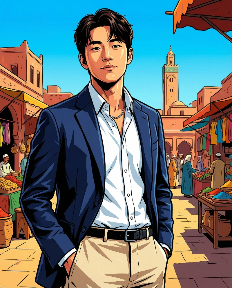 GTA V Moroccan Market Art, created using a Nano Banana Prompt