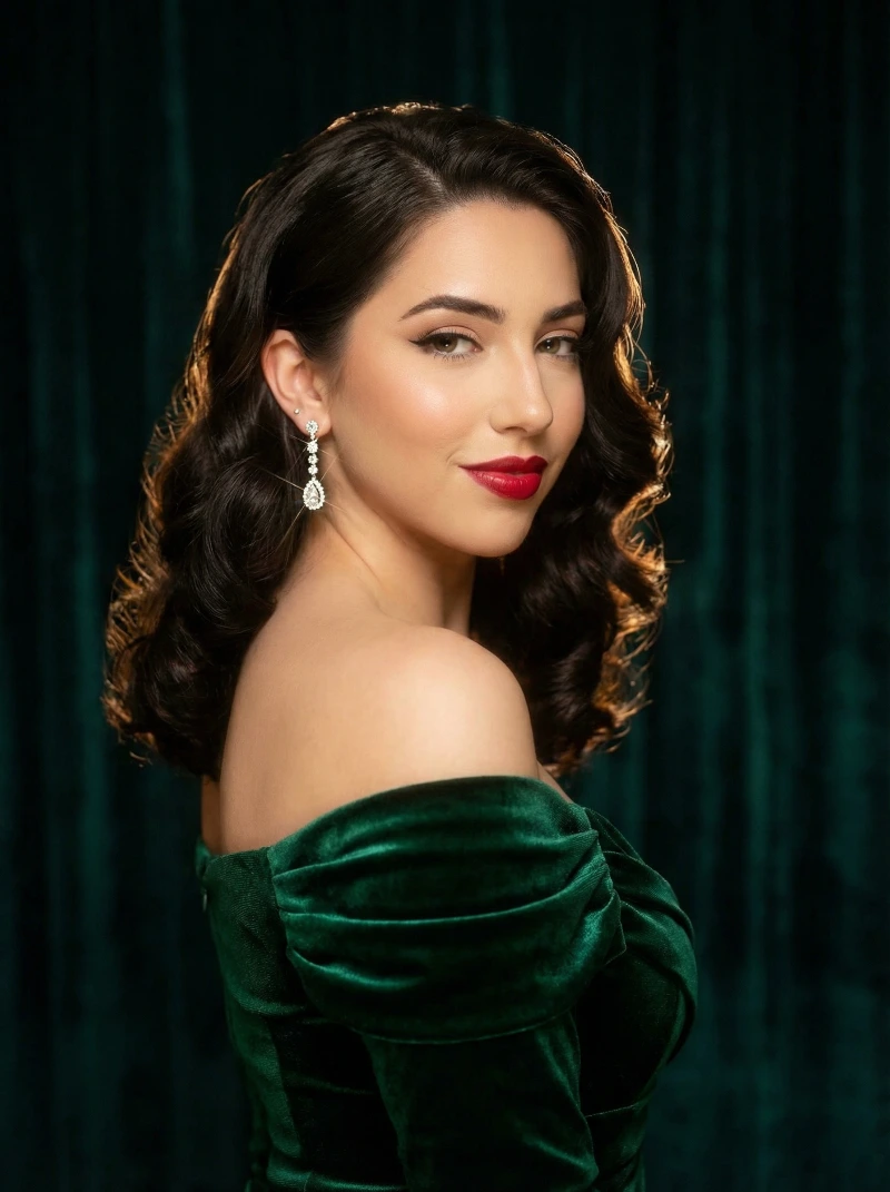 50s Glam Velvet Portrait