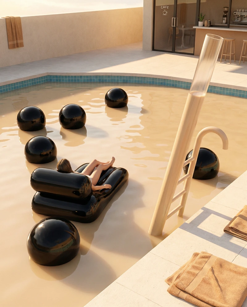 Milky Tea Pool Dream, created using a Nano Banana Prompt