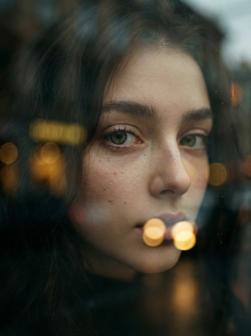 Moody Glass Portrait