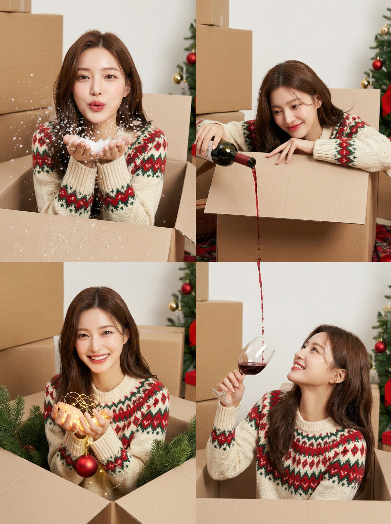 Christmas Box Wine Collage