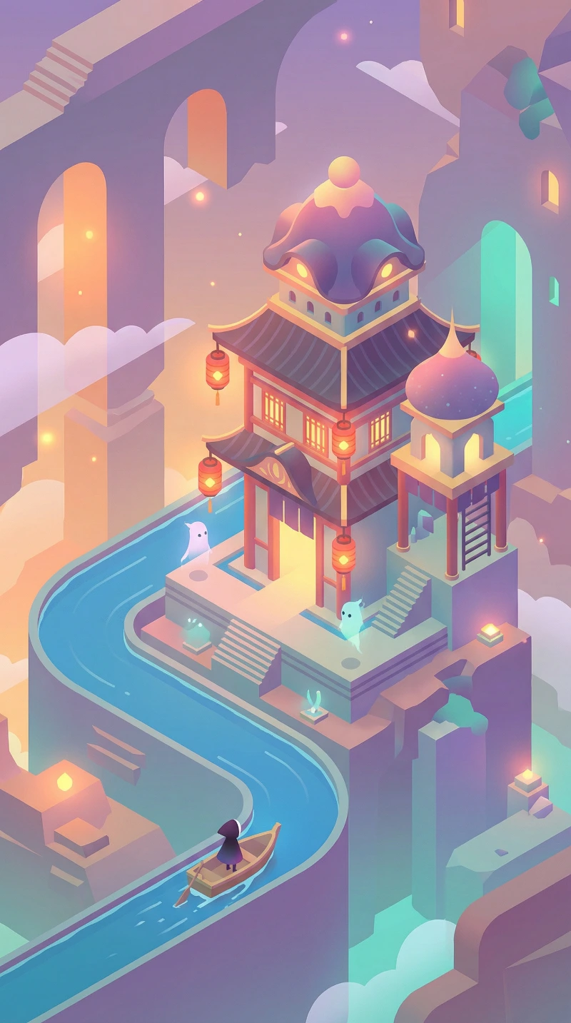 Nano Banana model generation of Isometric Spirited Bathhouse