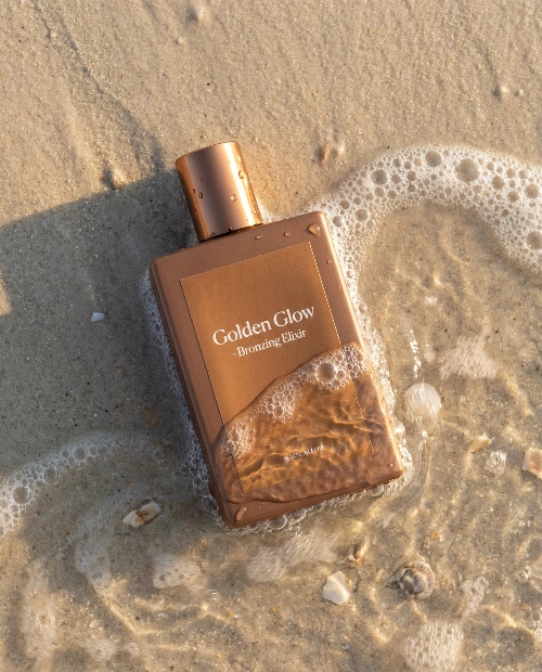 Nano Banana model generation of Golden Glow Beach Elixir