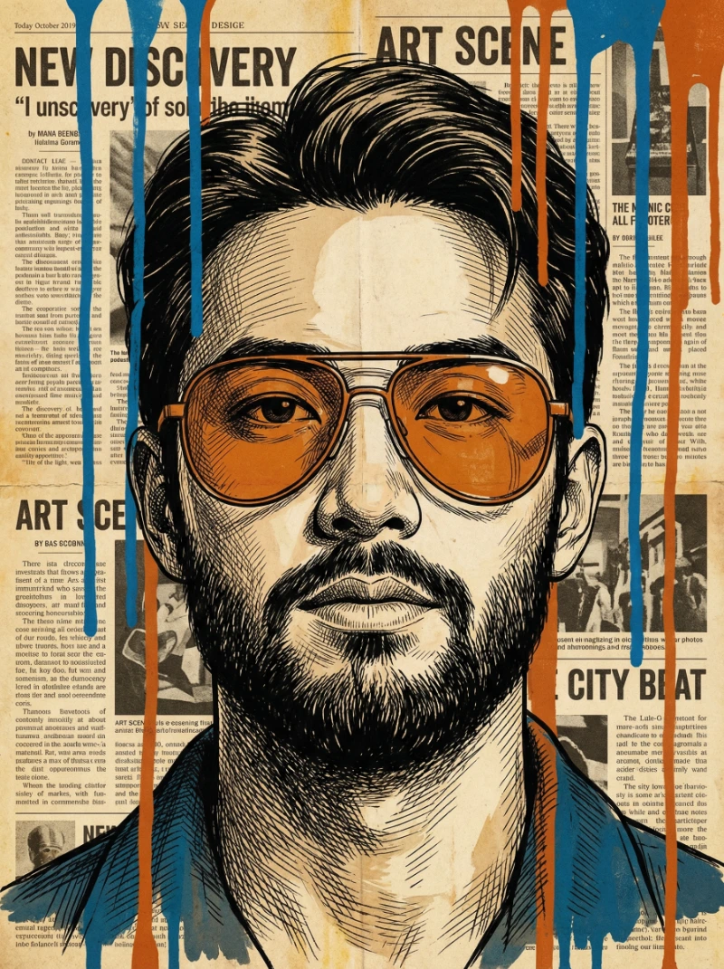 Bold Vintage Pop Portrait