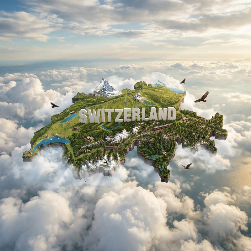 Hyper-Real Swiss Floating Isle
