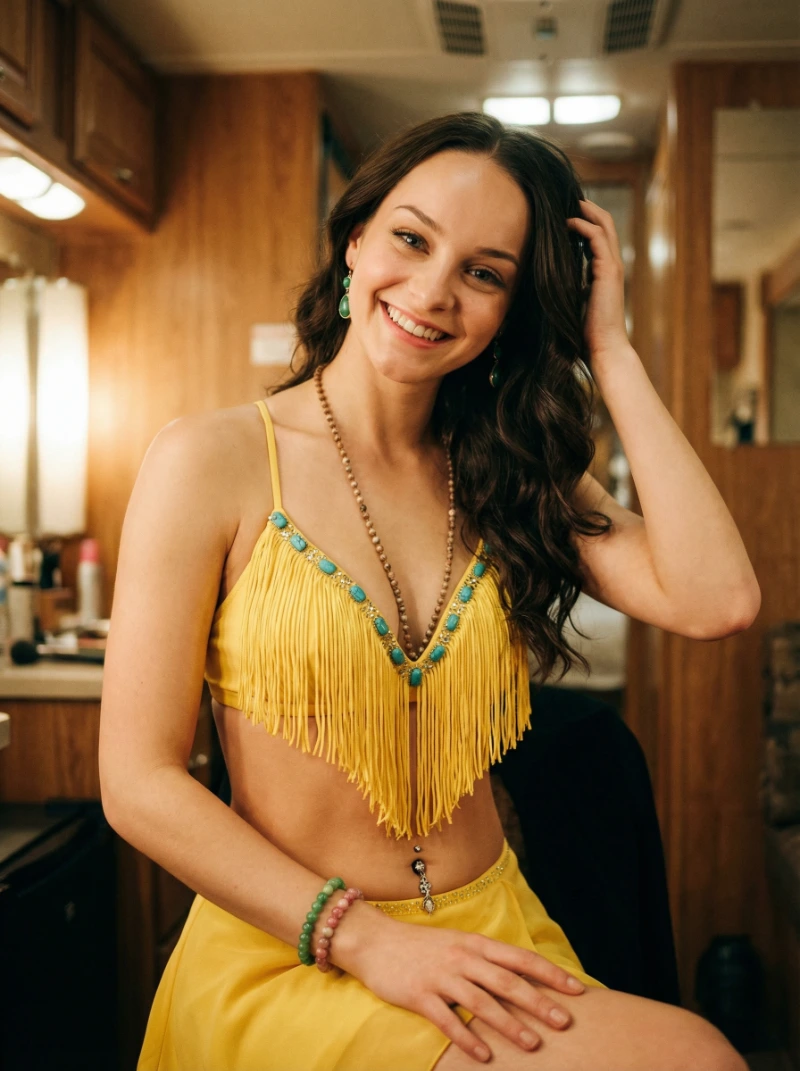 Nano Banana model generation of Cozy Yellow Bikini Portrait