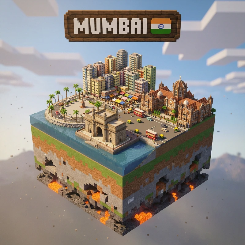 Cinematic Mumbai Voxel Cube