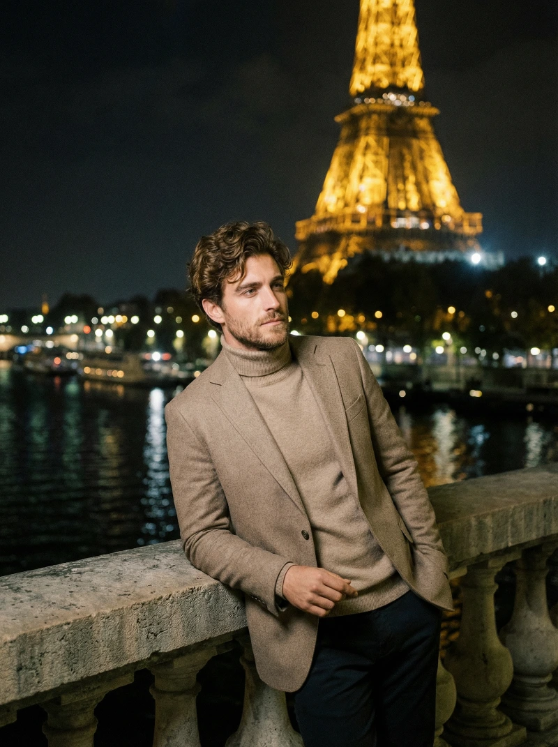 Pensive Paris Night Portrait