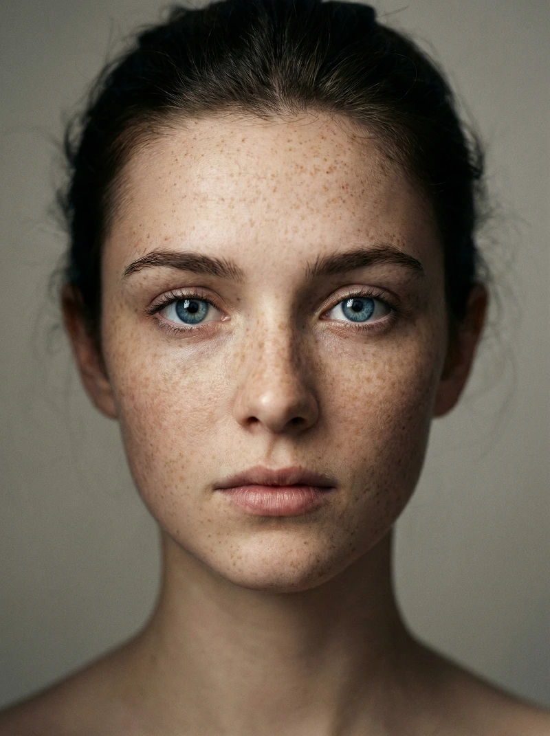 Hyper-Real Blue-Eyed Portrait, created using a Nano Banana Prompt