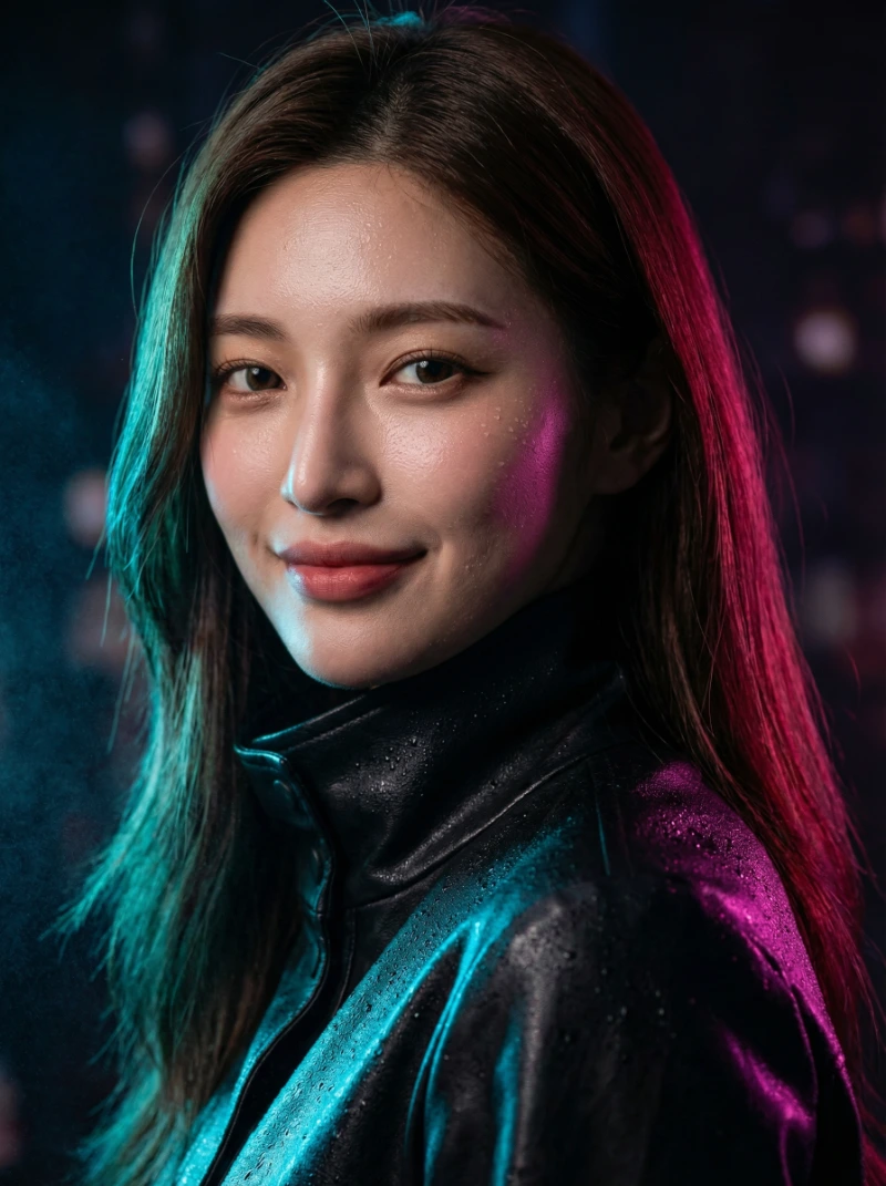 Cyan-Magenta Cinematic Portrait