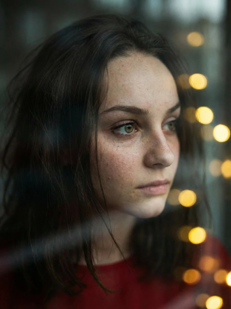 Moody Glass Portrait