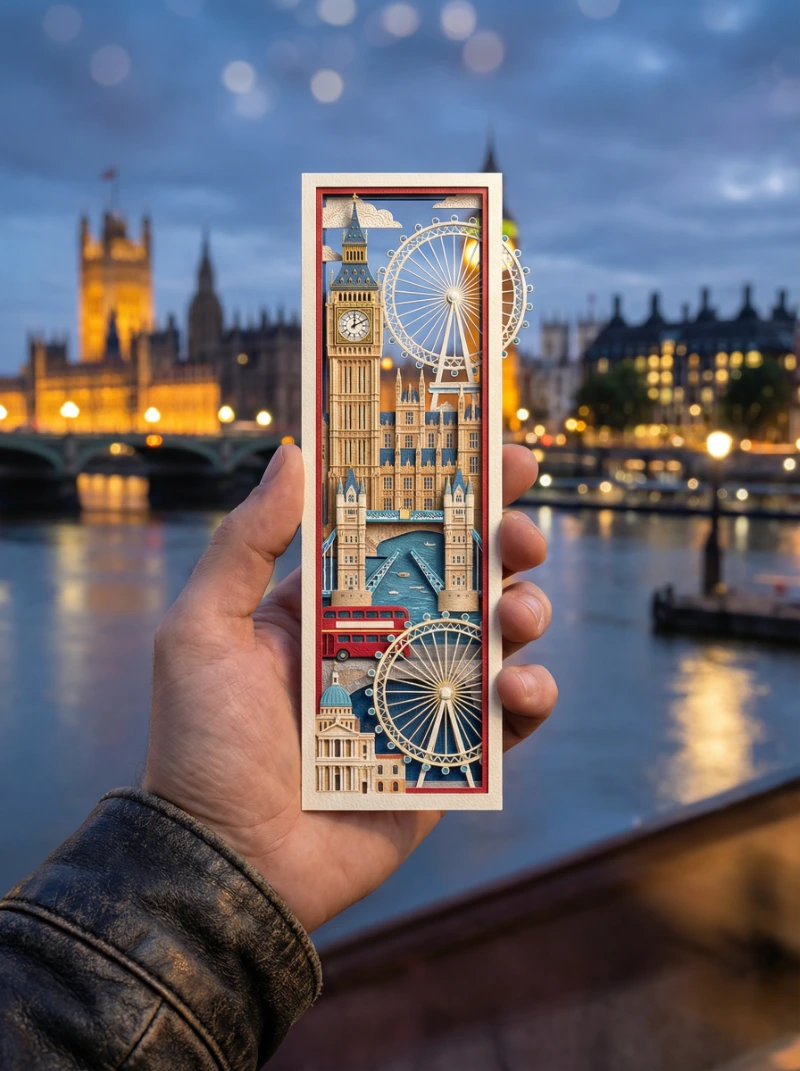Nostalgic London Bookmark Night