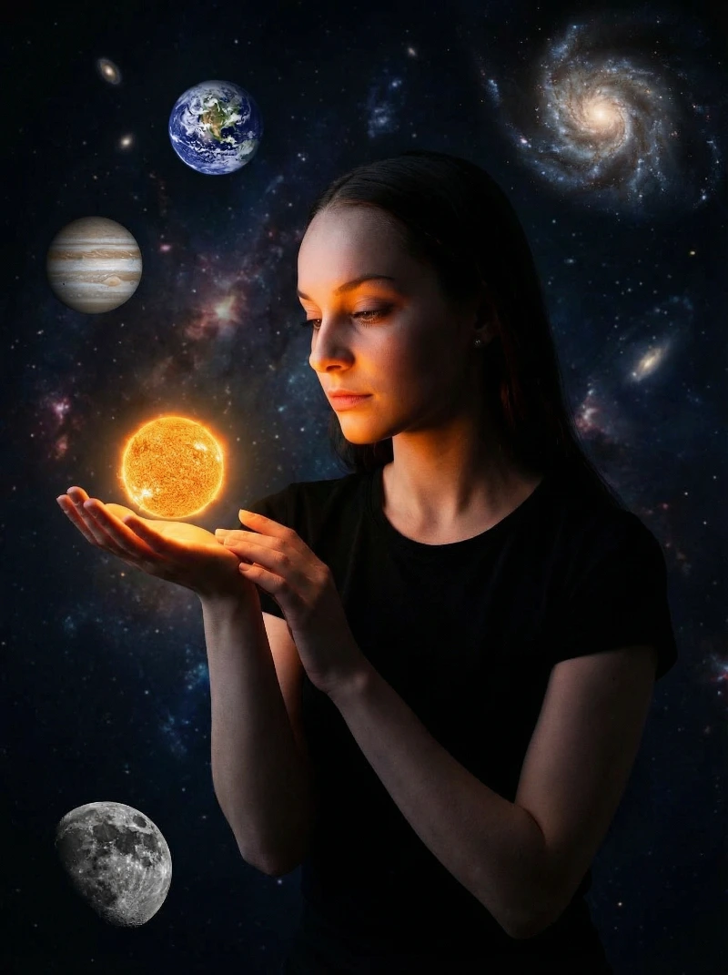 Nano Banana model generation of Celestial Female Portrait