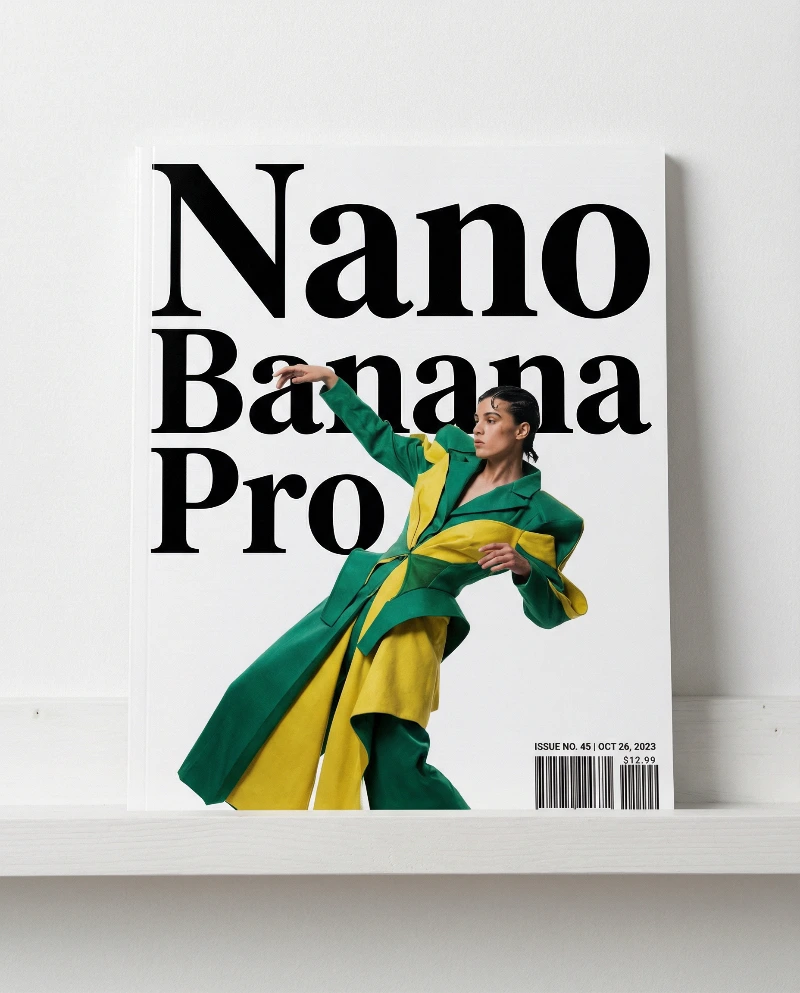 Nano Banana model generation of Nano Banana Pro Fashion Cover