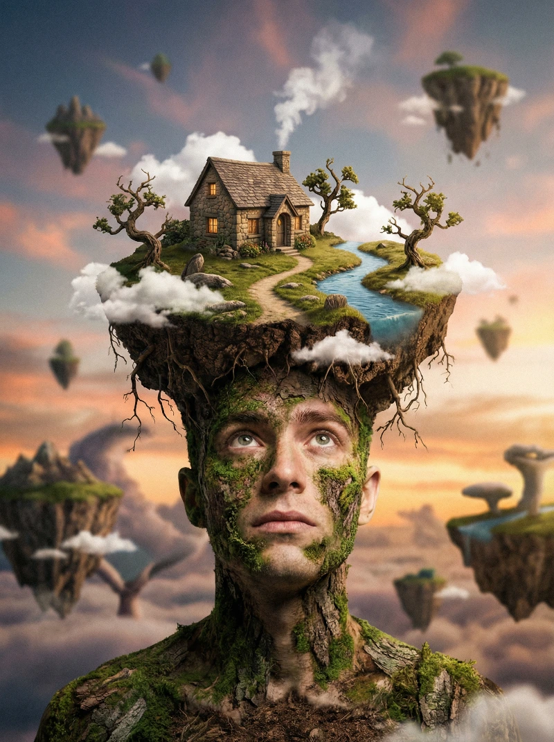 Surreal Headland Portrait, created using a Nano Banana Prompt