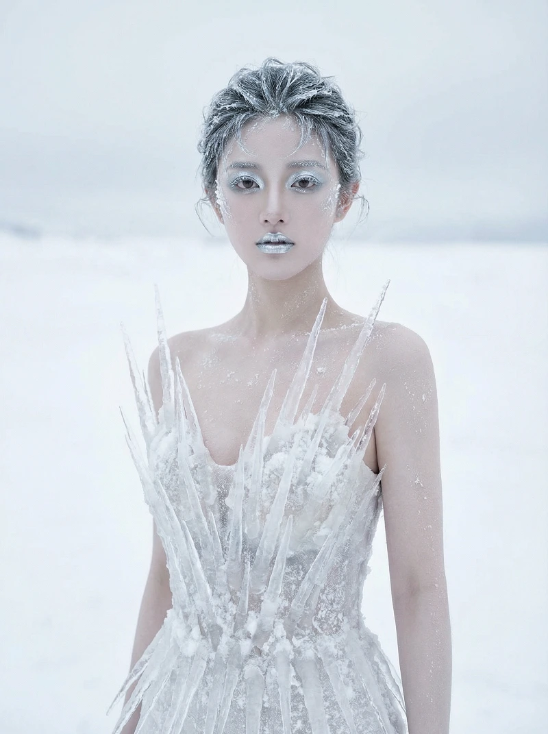 Ethereal Frost Fashion Portrait