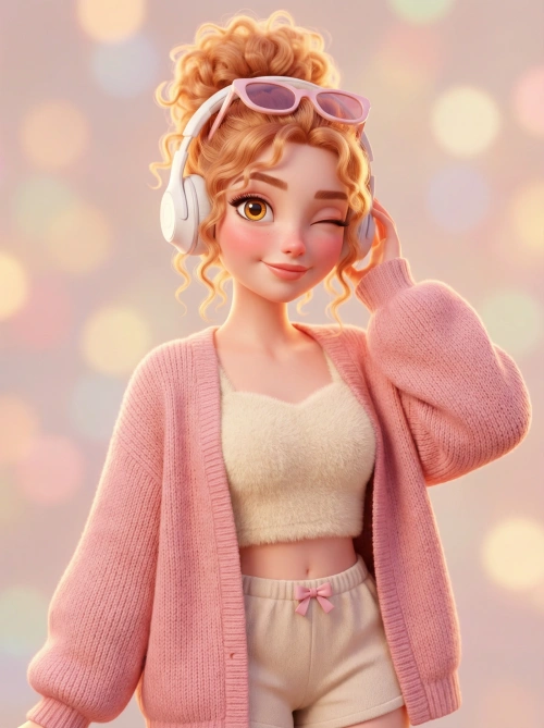 Playful 3D Stylized Woman