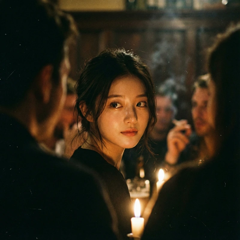 Nano Banana model generation of Intimate Pub Candid Glance