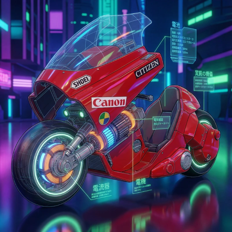 Futuristic Kaneda Bike Cutaway