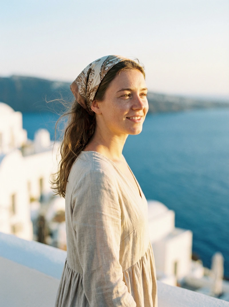 Santorini Sunset Portrait