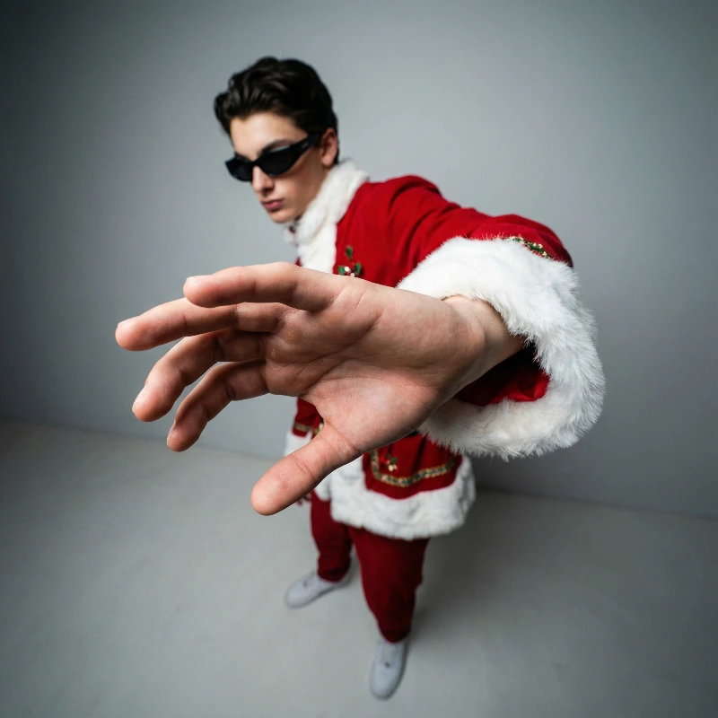 Dramatic Ultra-Wide Santa Hand
