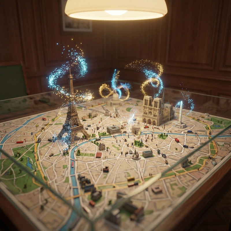 Surreal Paris Mini Map, created using a Nano Banana Prompt