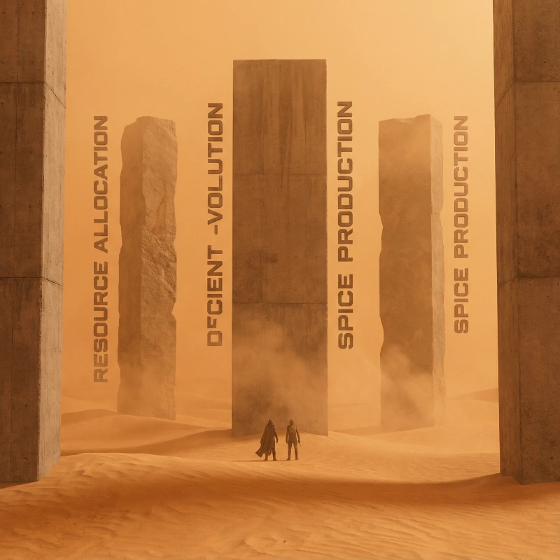 Nano Banana model generation of Dune Brutalist Infographic