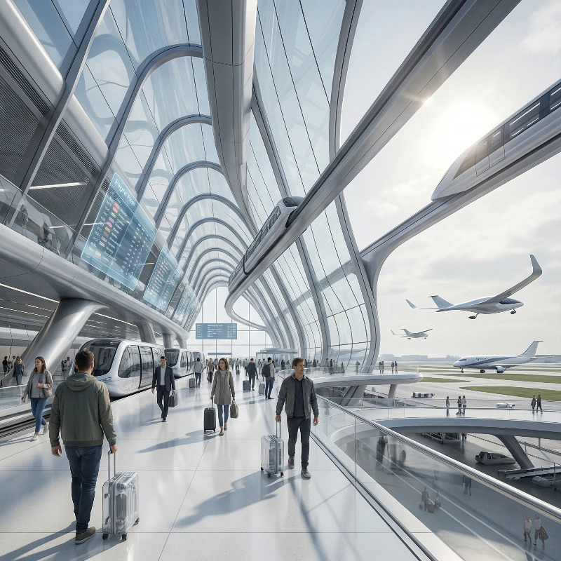 Sleek Futuristic Airport
