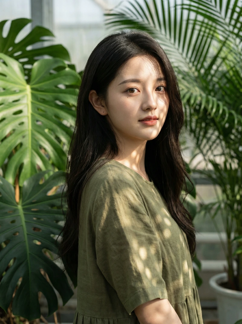 Nano Banana model generation of Lush Olive Studio Portrait