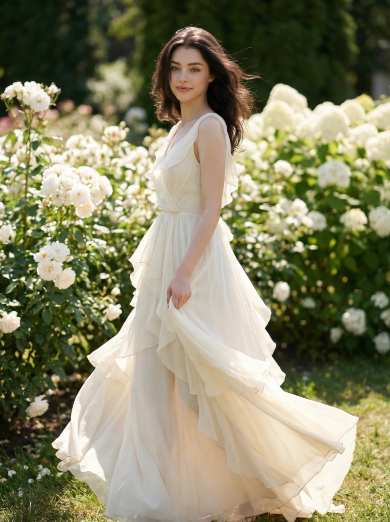 Nano Banana model generation of Luxury Garden Portrait