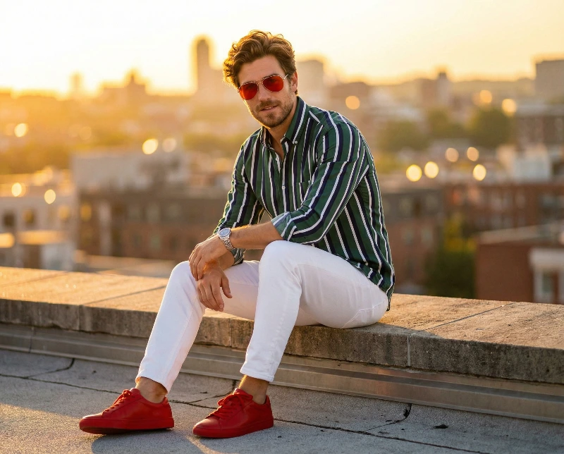 Golden Hour Rooftop Stylish