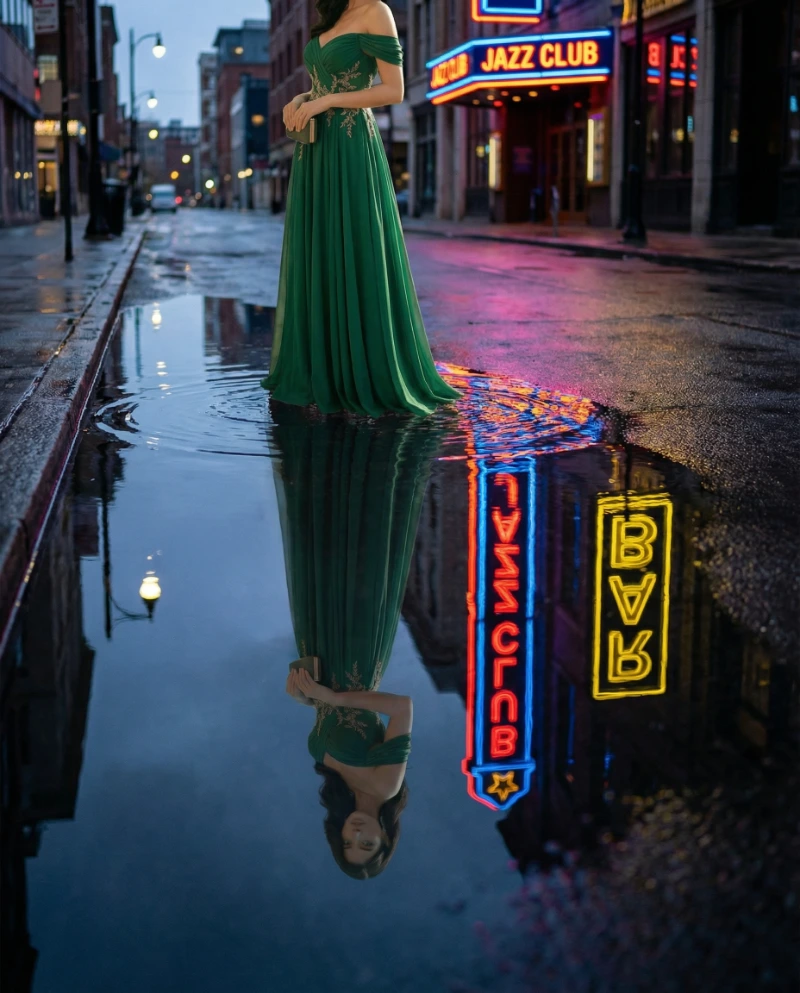 City Puddle Reflections, created using a Nano Banana Prompt
