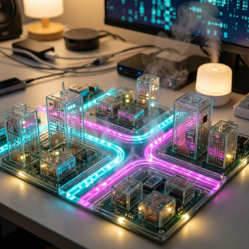 Glass Circuit Cyberpunk City