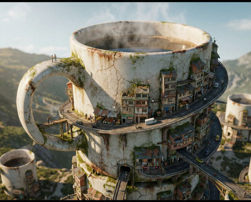 City in a Ceramic Mug, created using a Nano Banana Prompt